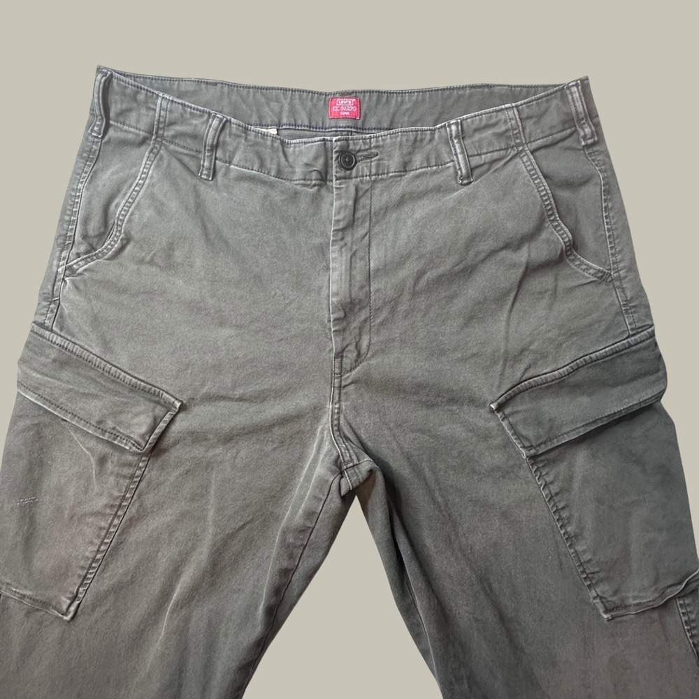 Levi's XX Cargo Pants Mens 38x32 Cargo Taper Olive Green Stretch Twill Utility